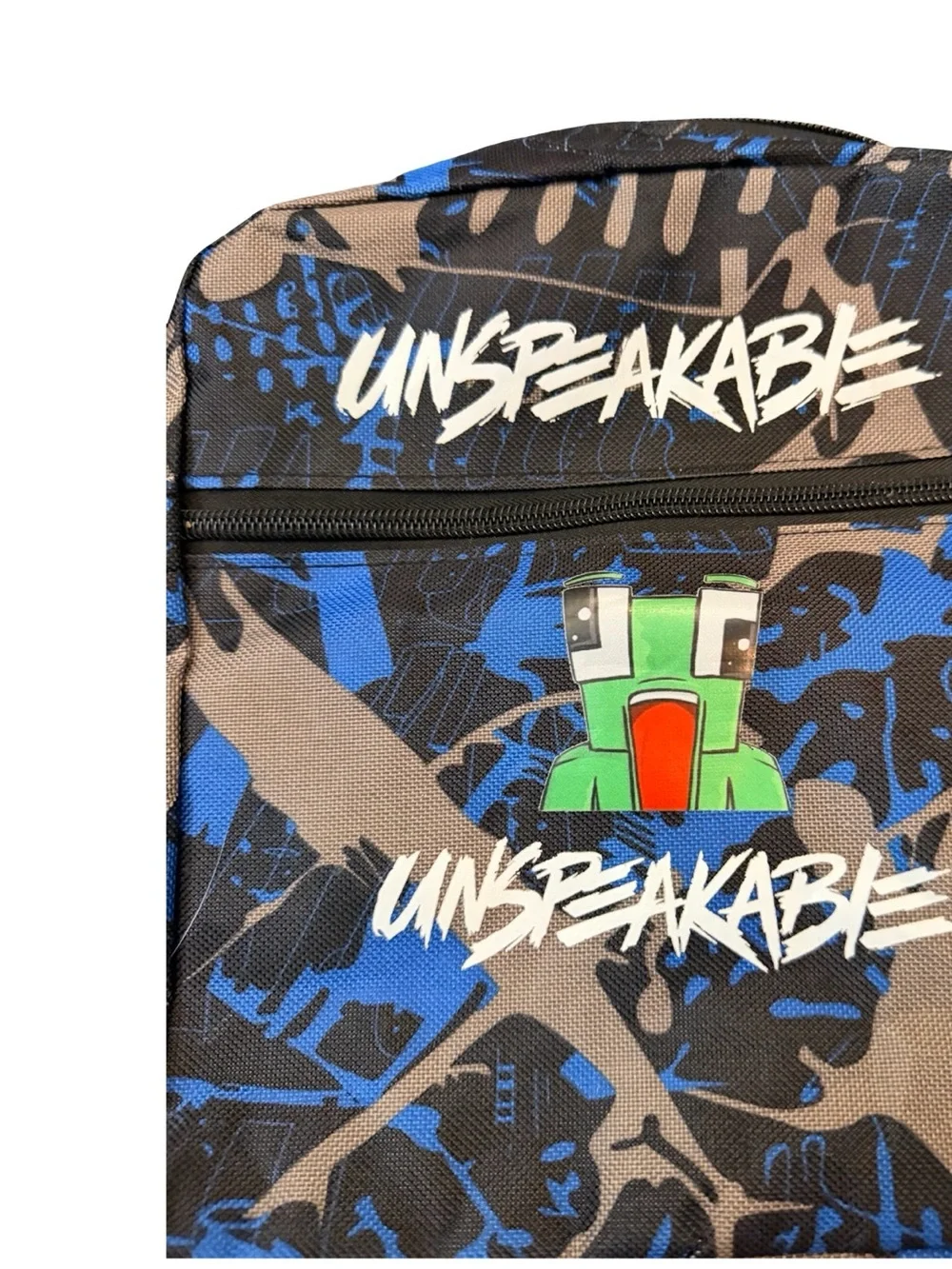 Unspeakable Blue Camo Crossbody Bag | Minecraft Frog Graphic | Kids Gamer Bag